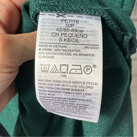 Banana Republic Luxespun Mock-Neck Sweater Dress Side Slit, Green, XSP NWT - Picture 10 of 13